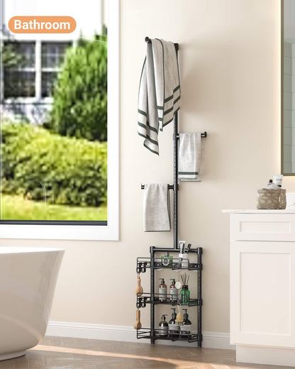 steelhooyee Expandable Over The Toilet Storage Rack and Over the Washer and Dryer Storage Shelf