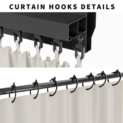 GarPad Gazebo Curtain Replacement Universal Privacy Curtain, 4-Panels Sidewall 10'X10' Curtain Gazebo Outdoor with Zipper,Universal Replacement for Patio Privacy Screen Soymilk(Only Curtain)