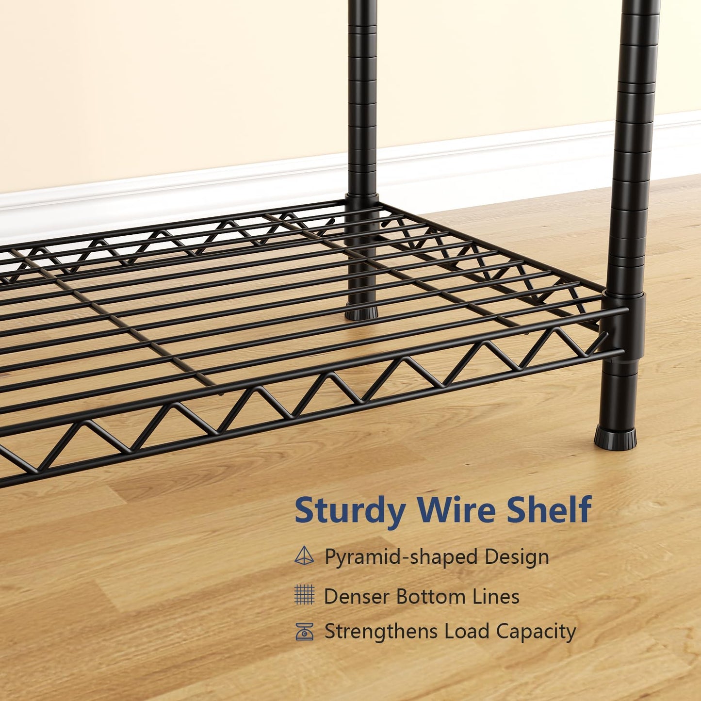 VANZBON Heavy Duty Closet Garment Rack, 6 Tiers Adjustable Metal Freestanding Expandable Clothing Storage with 4 Hanger Rods, Easy to Assemble Wardrobe, 71.4" H x (70" - 88.2") L x 14" D, Black