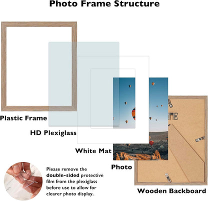 Rustic Brown 8x10 Picture Frame by [Brand Name] - Versatile Wall Hanging & Tabletop Display with 5x7 Mat