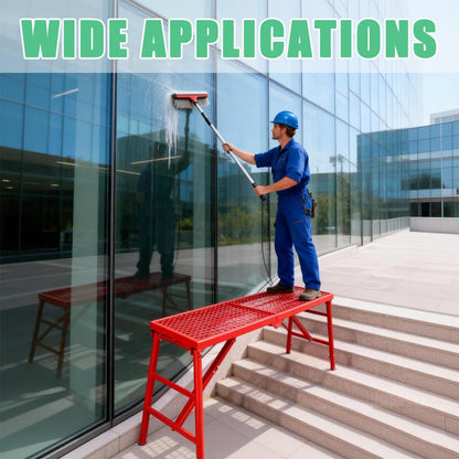 800LBS Foldable Scaffolding Platform, 71x16x60 Inch Alloy Steel Adjustable Height Portable Work Ladder, Ideal for Standard Staircase Painting Wiring Car Wash Home Decor & Industrial Maintenance