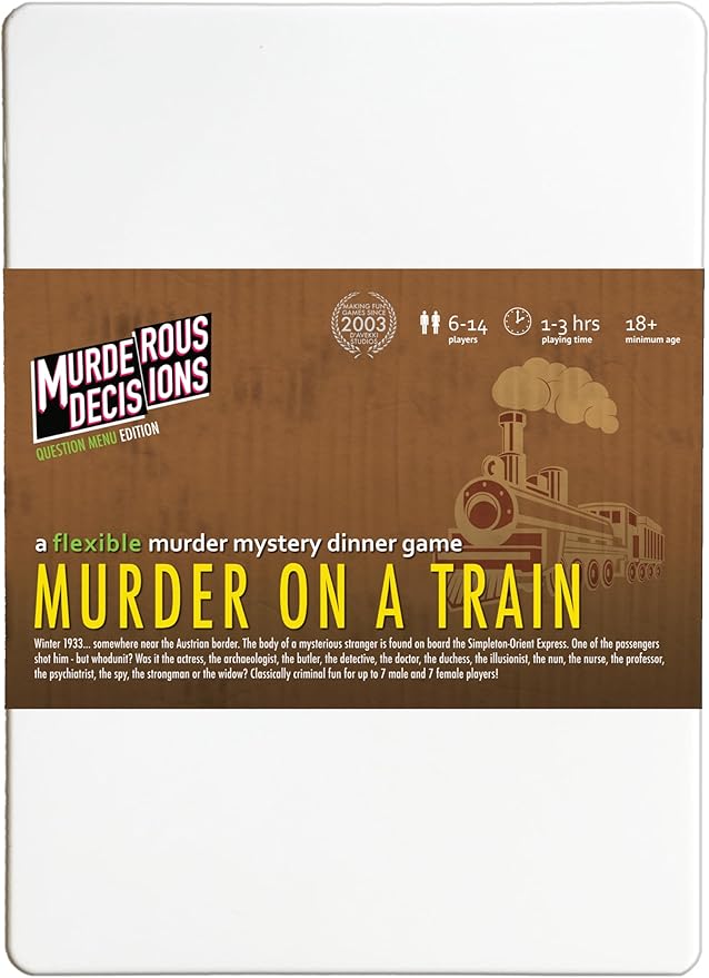 Murder on a Train 6-14 Player Murder Mystery Dinner Party Game