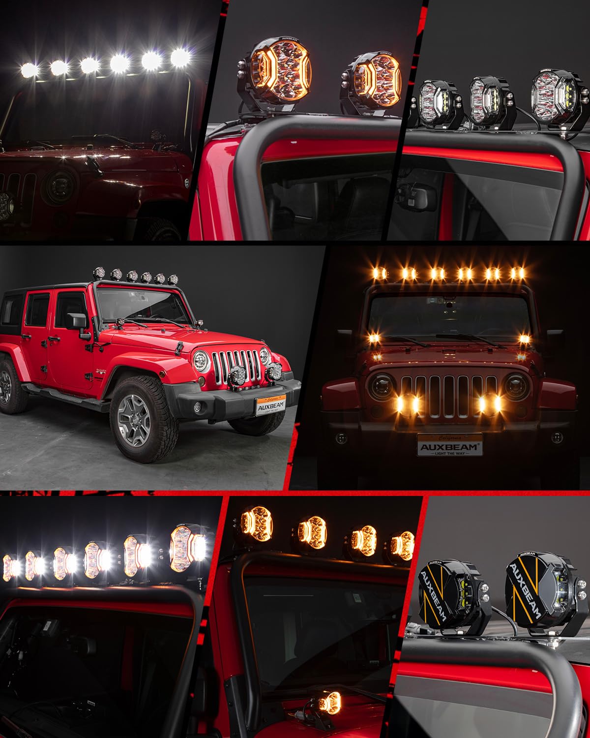 Auxbeam V-Ultra Series Side Shooter Light Bar, 5Inch 172W Round Offroad Lights LED Pods 20400LM, Amber DRL & Spotlight Dual Color 270° Wider Off Road Lighting with Protective Covers, Pair