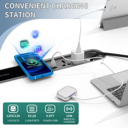 7.5FT Folding Conference Room Table for 6-8 People, 90.6" Meeting Seminar Table with Power Outlets & Cable Grommets Metal Frame for Office Conference, Executive & Collaborative Spaces (1, G, 90.6in)