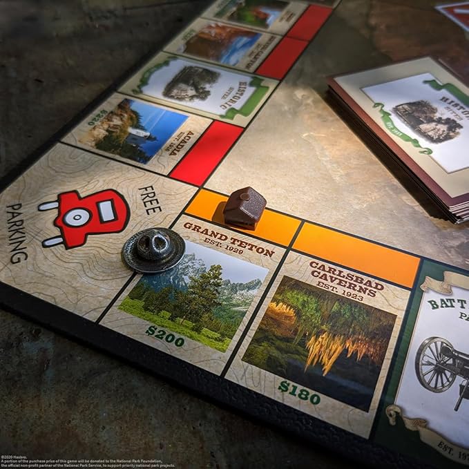 Monopoly National Parks 2020 Edition | Featuring Over 60 National Parks from Across The United States | Iconic Locations Such as Yellowstone Yosemite Grand Canyon and More | Licensed Monopoly Game