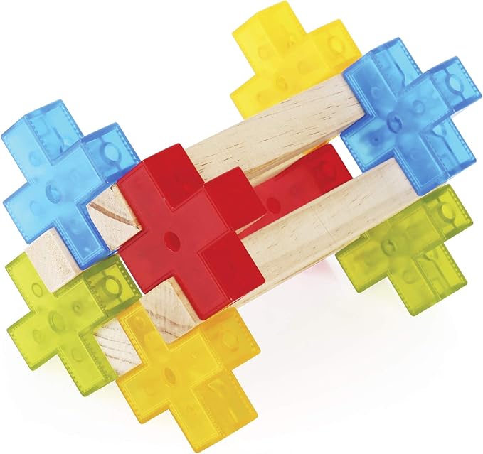 Guidecraft Texo 100 Piece Set - 3D Geometric Designs Educational Interlocking Shapes- Architectural Building-Bricks STEM Toys for Kids