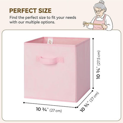 Granny Says 11-Inch Cube Storage Bins - Fabric Collapsible Organizer with Handle | Pink Gradient, 8-Pack