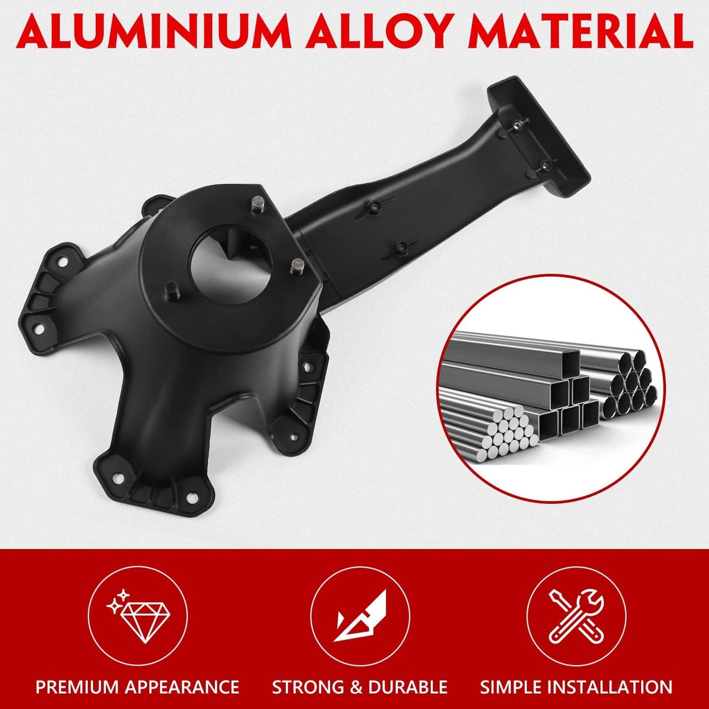 DKMGHT Spare Tire Holder Mounting Bracket Tire Carrier for Jeep Wrangler JK 07-18 with 3rd Third Brake Light Accessories 55397217AJ 68048581AA Aluminum Alloy Bracket (Smoke Lens)