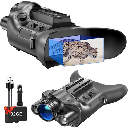 Crangcam 4K Day & Night Vision Binoculars/Goggles with Rangefinder & Compass, 6000mAh Rechargeable, 32GB TF Card, 5X Zoom & 42mm Lens for Hunting Camping Hiking