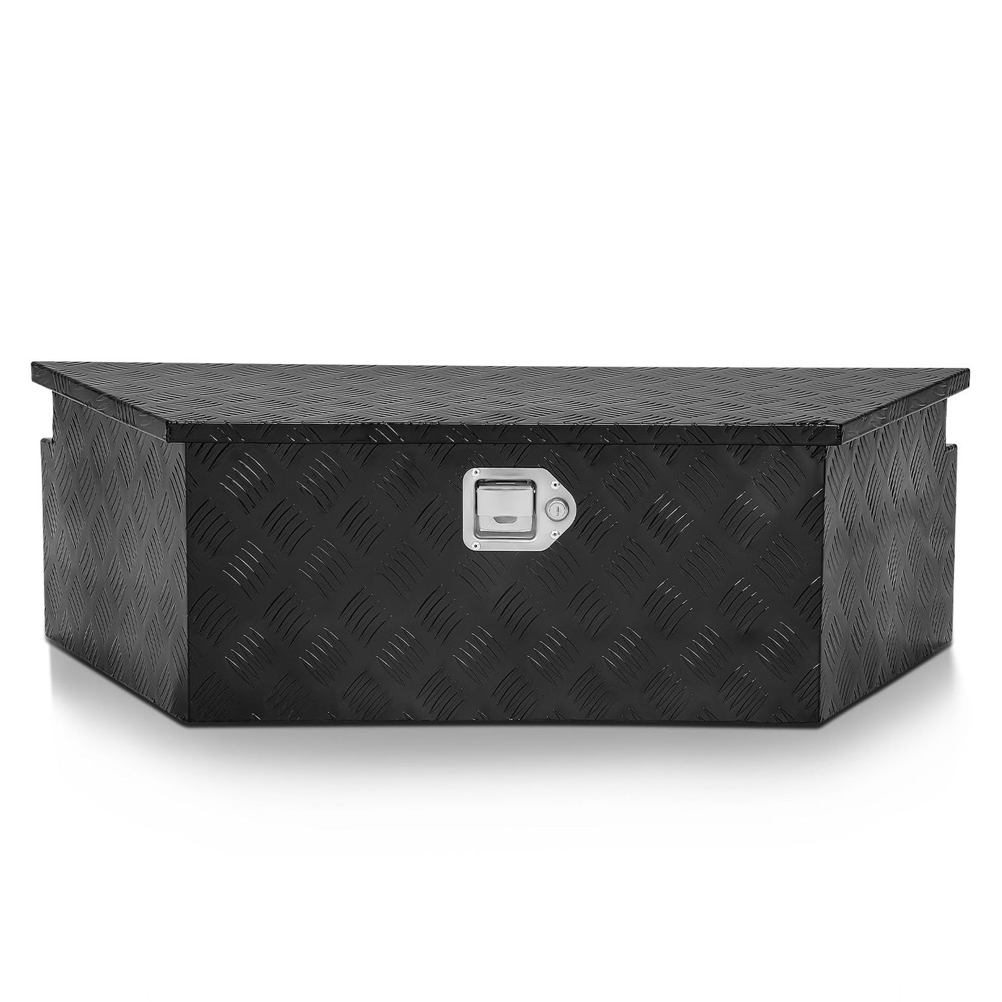 DNA MOTORING Trailer Tongue Box, Lockable Aluminum Storage Box for Truck Bed, 38" X 14.25" X 12", Black, TBOX-T5-002-BK