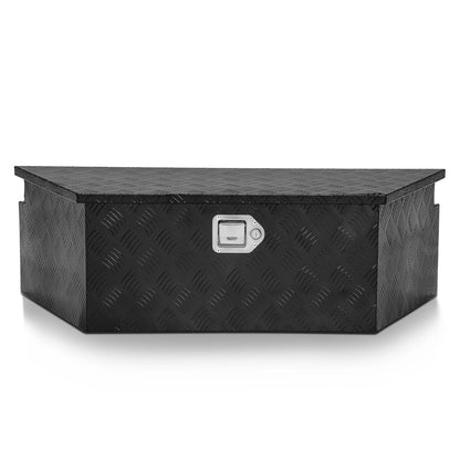 DNA MOTORING Trailer Tongue Box, Lockable Aluminum Storage Box for Truck Bed, 38" X 14.25" X 12", Black, TBOX-T5-002-BK