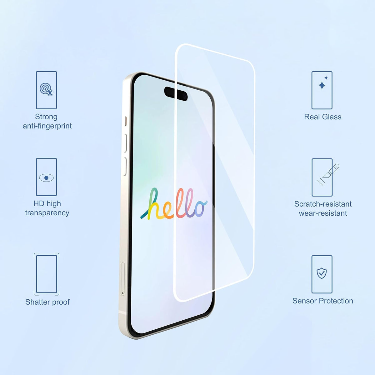 Ailun 3-Pack Screen Protector for iPhone 17 - Case Friendly Tempered Glass with Camera Lens Protectors