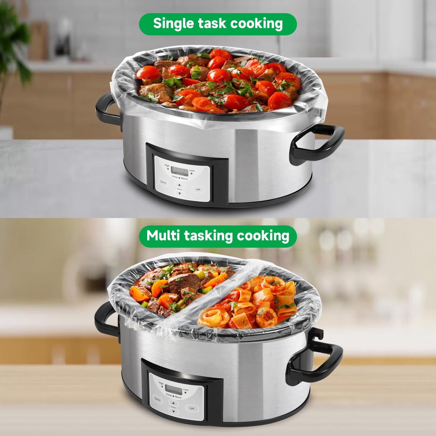 JVVFUU Slow Cooker Liners 3-8 Quart, Cooking Bags Large Size 13"x 21", Slow Cooker Bags Disposable Oval Large For Crock Pot (30)