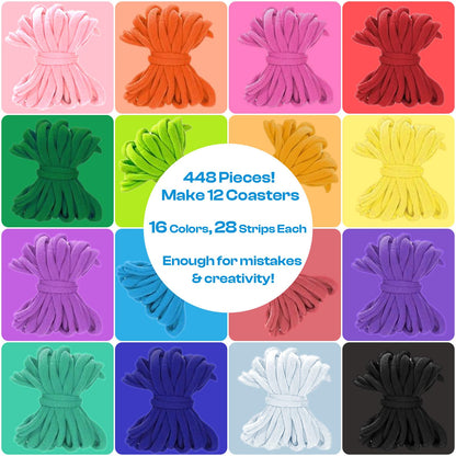 Caydo Weaving Loom Kit Toys, Pot Holder Loom Kits Includes 448 (16 Colors) Craft Loops and Matching Tools, DIY Art and Craft for Adults, Potholder Loom Activity for Gift