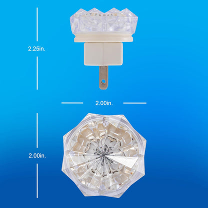 GE SleepLite Jewel LED Night Light, Plug-in, Always on, Amber, UL-Certified, Energy Efficient, Ideal Nightlight for Bedroom, Bathroom, Nursery, Hallway, Kitchen, 11286, 2 Pack