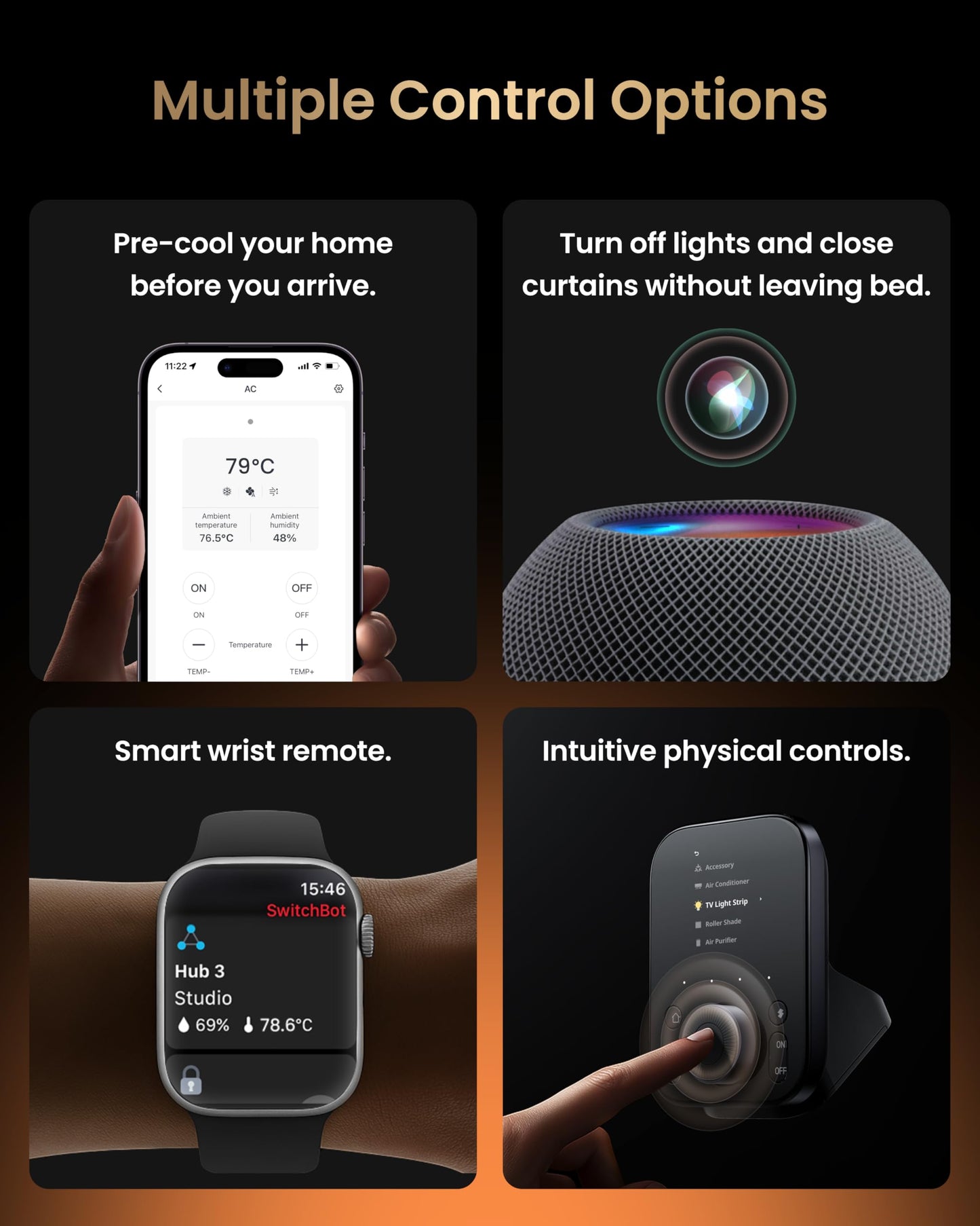 SwitchBot Universal Remote Control with Hub 3, Multi-use Smart Remote with Customize App, Control 25 IR/Bluetooth Devices and 10 Scenes, Compatible with TV/AC/SwitchBot BLE Devices