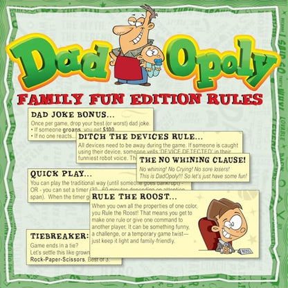 DadOpoly – The Hilarious Family Board Game for Dads and Kids Family Night Laughs and Dad Humor Fun