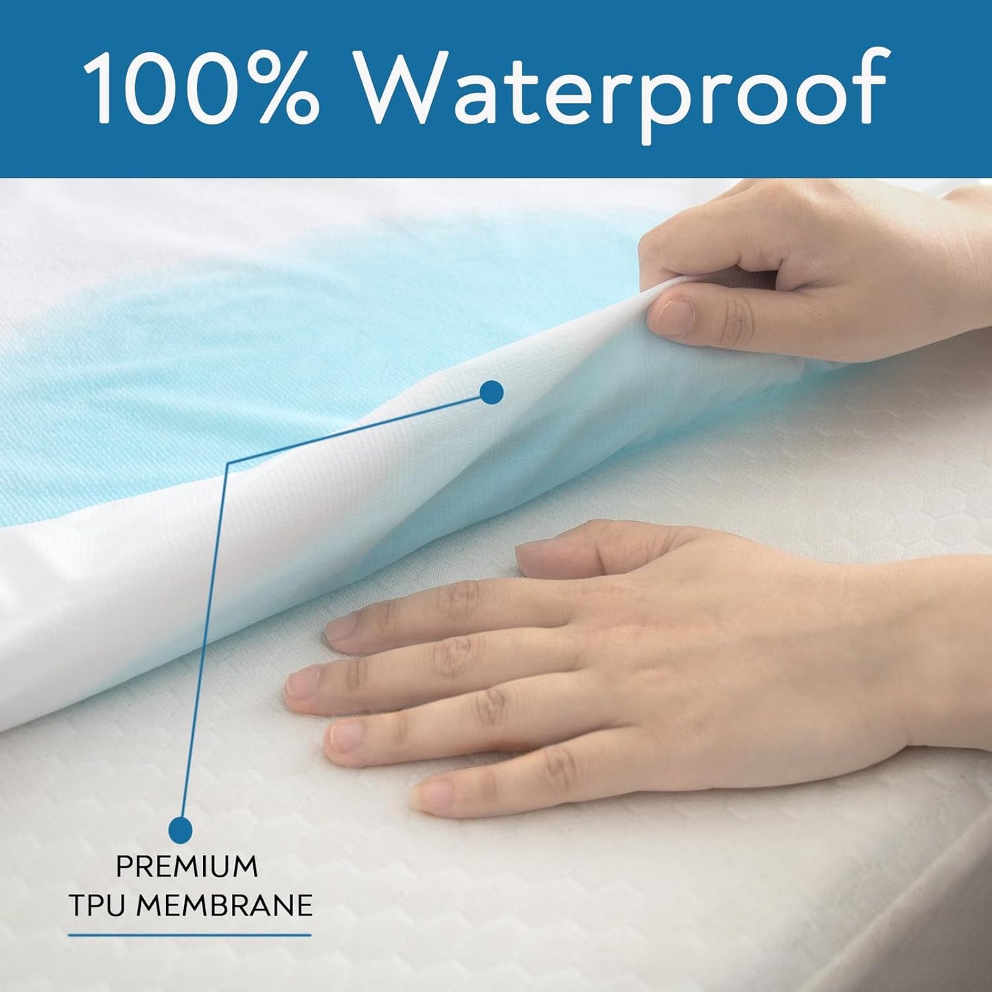 Skiennix Waterproof Mattress Protector - Breathable & Noiseless Full Size Cover | 2 Pack, Fits Up to 14''