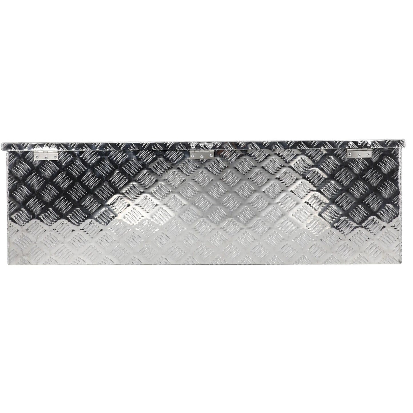 SCITOO 49 Inch Aluminum Diamond Plate Truck Bed Tool Box,Heavy Duty Crossover Storage for Most Full Size Pickups,Lockable Weatherproof Chest,Fits 49" Truck Beds,Easy Access to Load and Unload