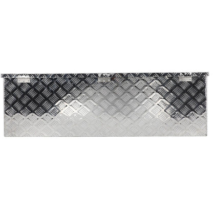 SCITOO 49 Inch Aluminum Diamond Plate Truck Bed Tool Box,Heavy Duty Crossover Storage for Most Full Size Pickups,Lockable Weatherproof Chest,Fits 49" Truck Beds,Easy Access to Load and Unload