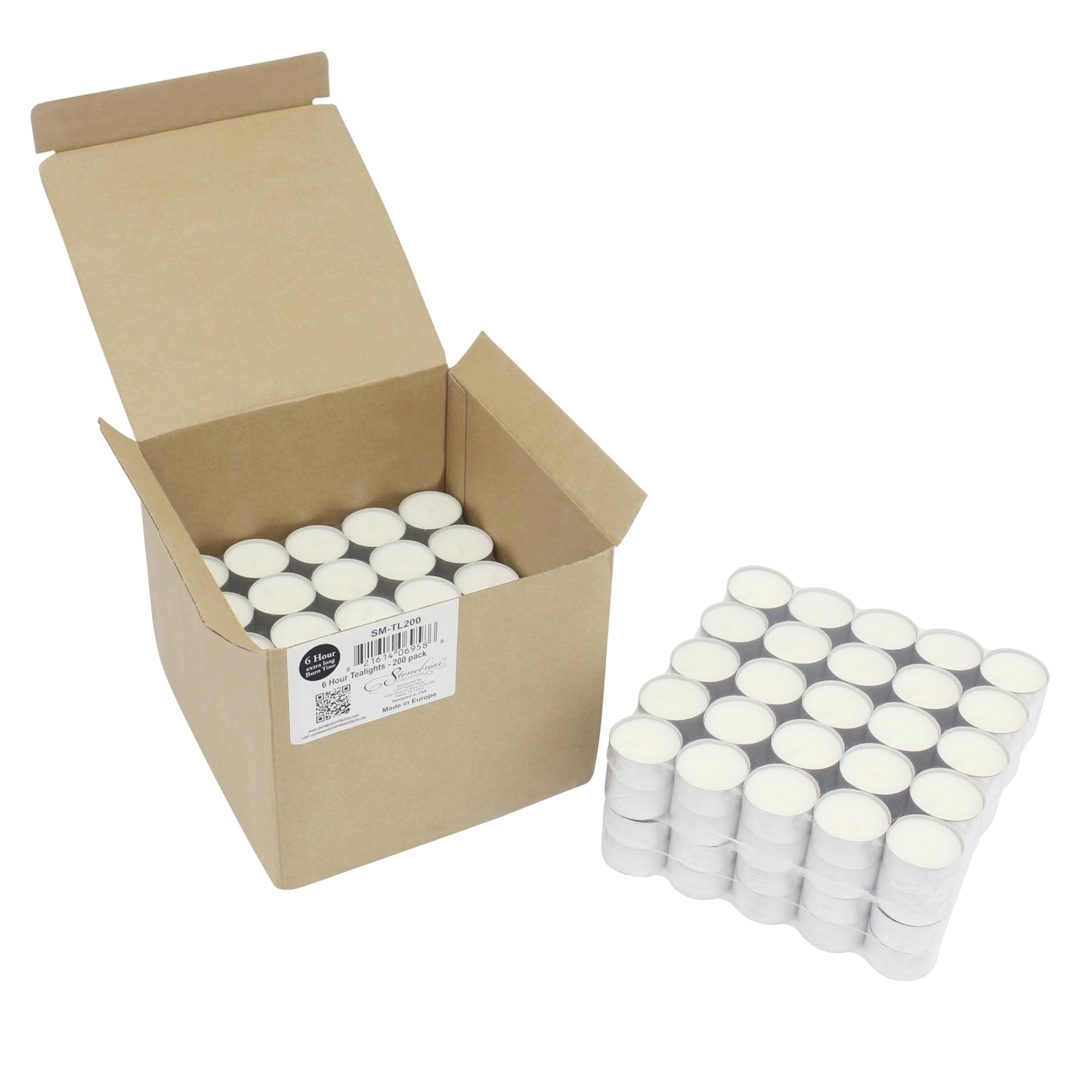 Stonebriar Unscented Long Burning White Tealight Candles, Bulk Pack, 6-7 Hour Burn Time, Smokeless Tealights for Parties, Weddings, Home, 200 Count