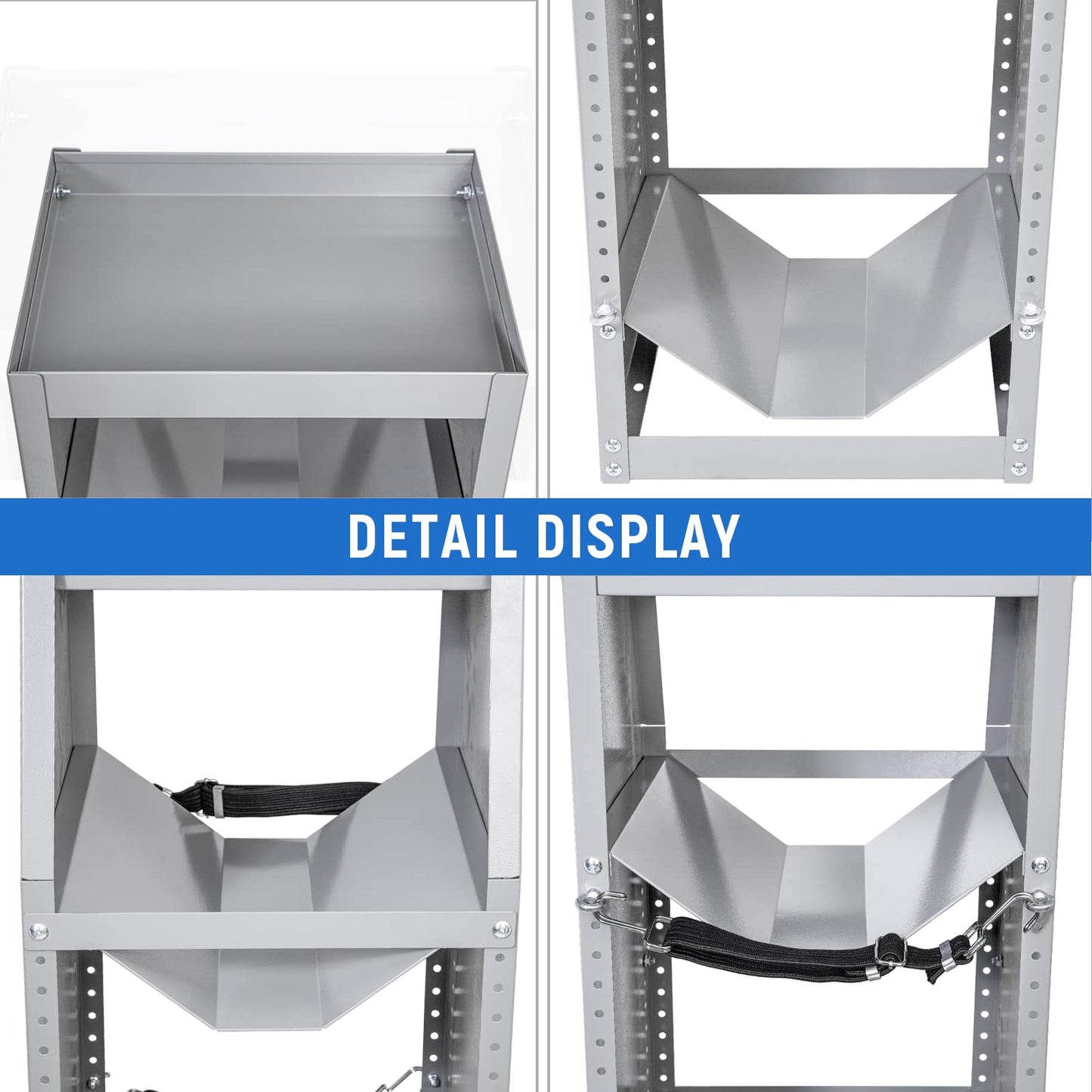 AA Products TR-3-38 Refrigerant Tank Rack Steel Freon Tank Holder Rack Shelving Storage with Top Shelf for Cargo Van, 38" H x 12.2" W x 13" D
