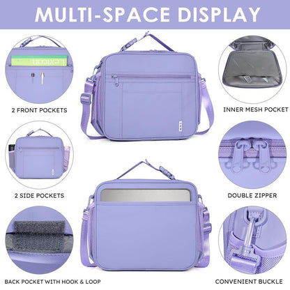 Lightweight Insulated Lunch Bag, Reusable Lunch Box 7L Cooler with Adjustable Shoulder Strap, Waterproof Zipper Lunch Bag for School & Work, Suitable for Men, Women and Kids