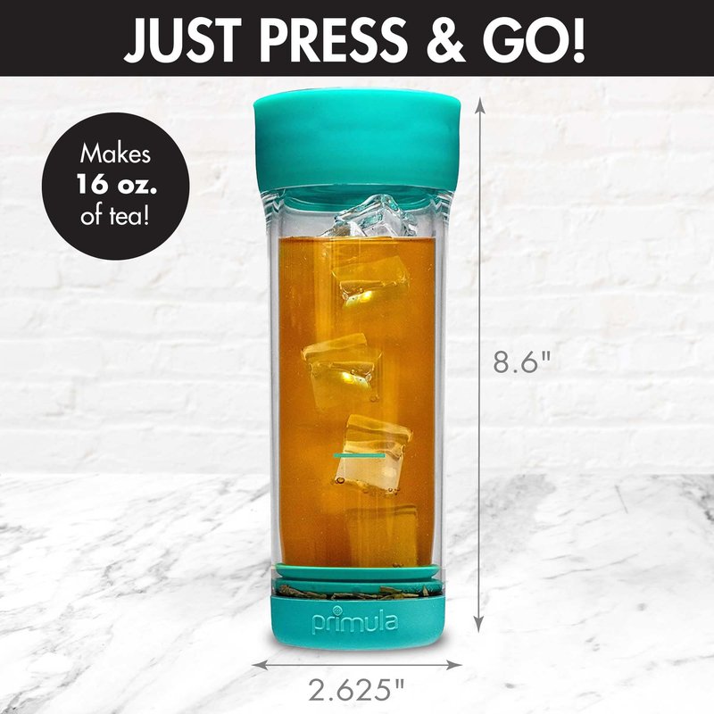 Primula Press & Go Iced Tea Brew Tumbler 16 oz, Teal