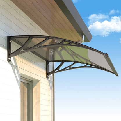 NEBAIKA Awning for Outside, 40x40 UV-Resistant Rain and Snow-Proof House Overhang Canopy, Polycarbonate Door Awnings Exterior for Outdoor Patio, Porch, Deck, Window