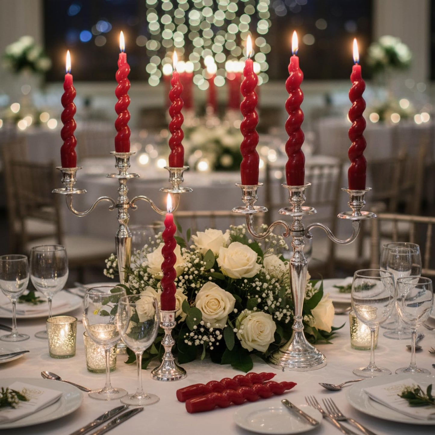Red Taper Candles Short Candlesticks, 7.5inch Unscented Candle Sticks Dinner Candles for Wedding Centerpiece Home Table Mother's Day Housewarming Party,4 Pack