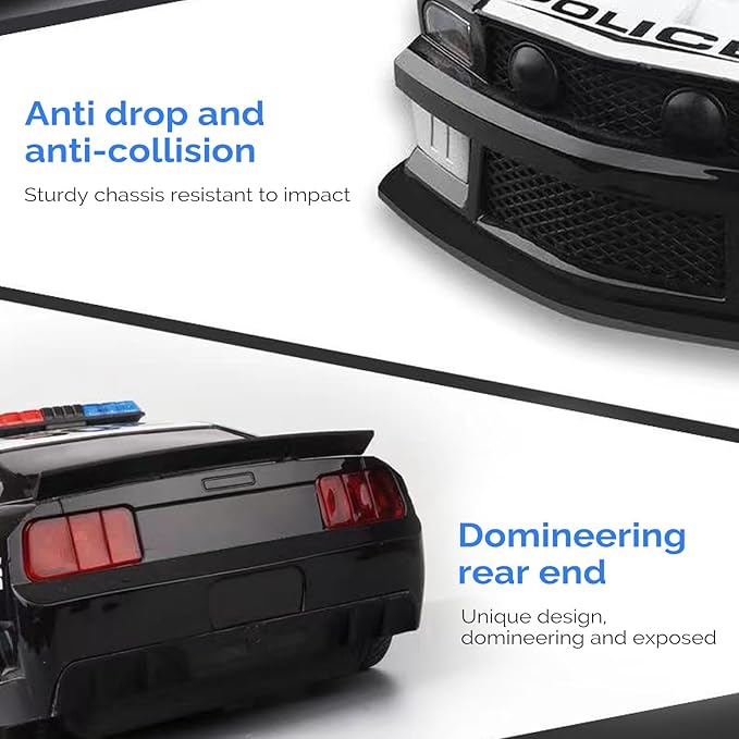 GoolRC 1:12 Scale RC Drift Car 2.4GHz Remote Control Police Vehicle with Lights and Siren 4WD Drift GT RC Cars Vehicle High Speed Racing Drifting Car Gifts for Teen Adults
