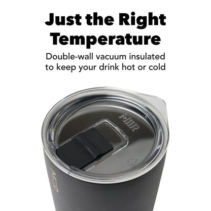 MiiR, Tumbler, Vacuum Insulated, Stainless Steel with Slide Lid, Cup Holder Compatible & BPA Free, Black, 12 Fluid Ounces
