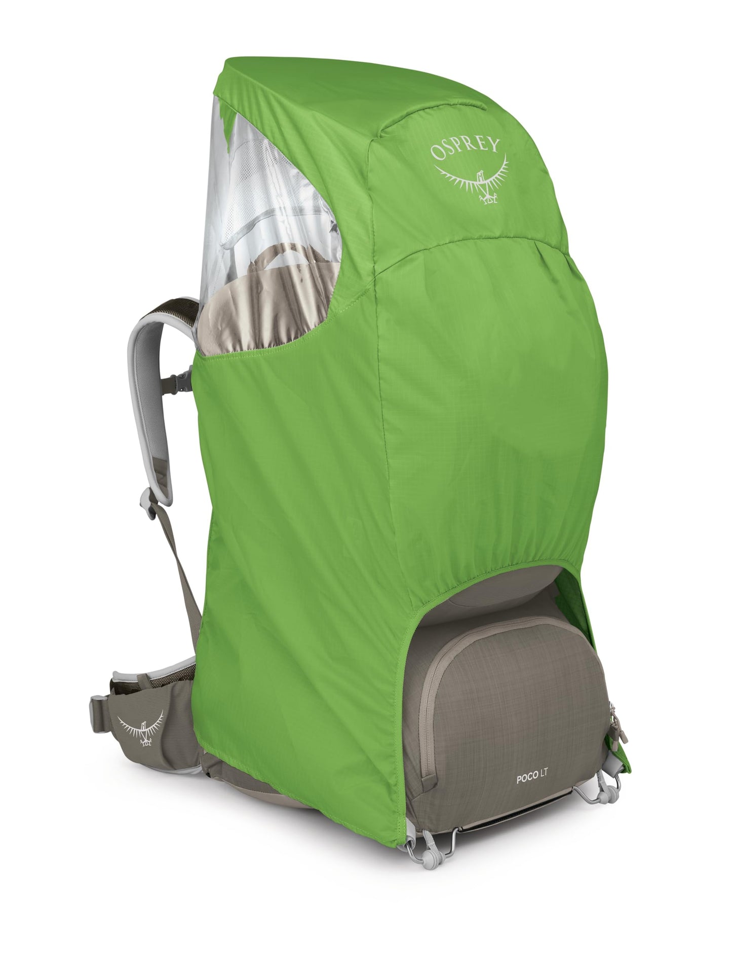 Osprey Poco LT Lightweight Child Carrier Backpack - Compact, Travel-Ready with Sunshade and Adjustable Fit - Lightweight, Comfortable Hiking for Toddlers, Tan Concrete