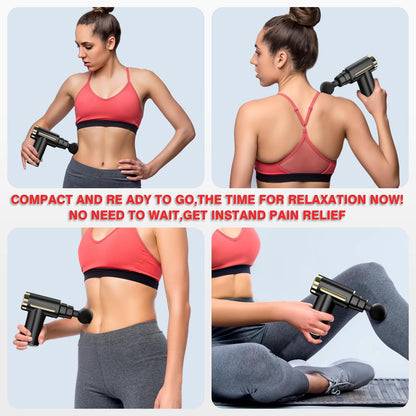 cotsoco Massage Gun Deep Tissue for Pain Relief with 4 Massage Heads & 6 Speeds, Electric Mini Handheld Body Massager for Any Pain Relief, Best Gifts for Dad and Mom