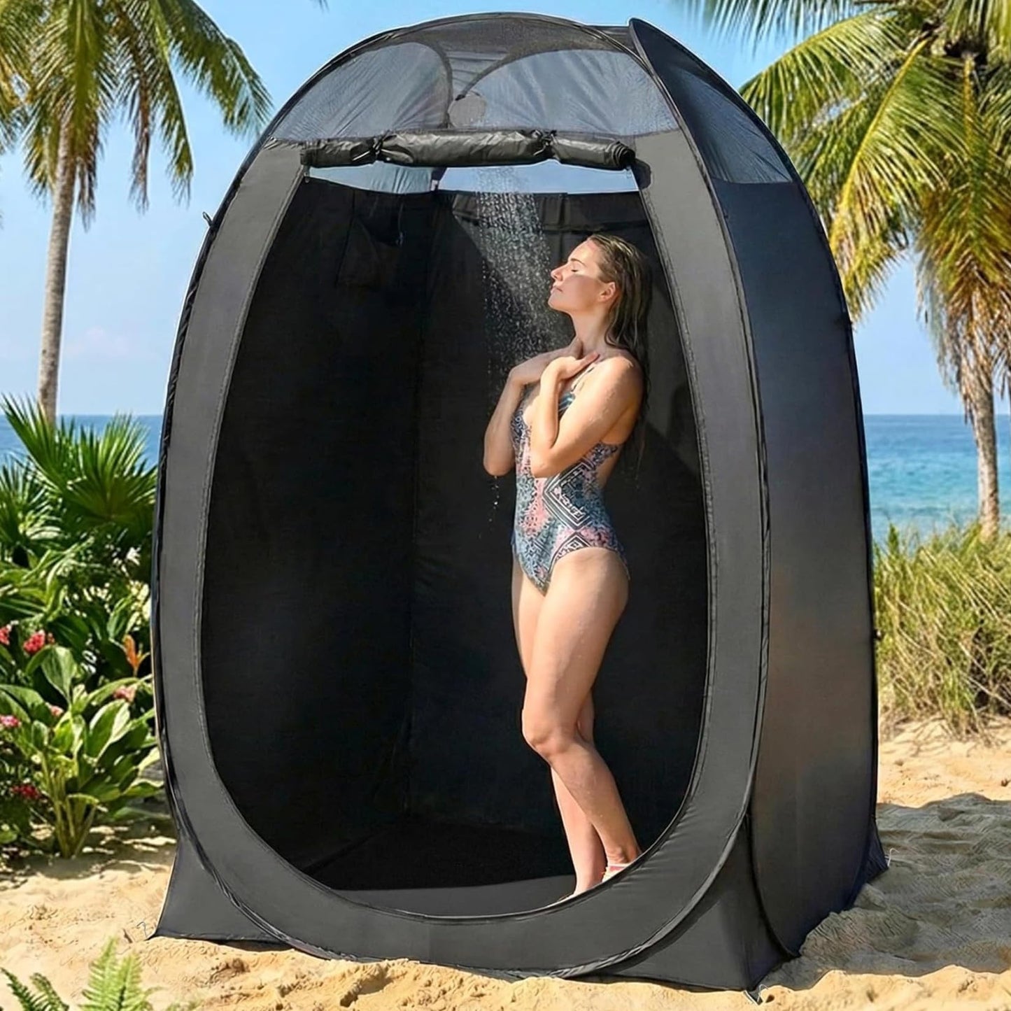 Alvantor® Shower Tent Pop Up Changing Room Outdoor Shower Enclosure Pop Up Privacy Tent Toilet Shelter Camping Dressing Room Portable Teflon Coating Fabric 4’x4’x7' Patent Pending