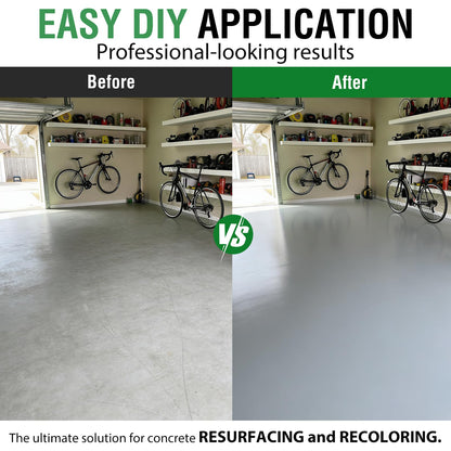Professional Floor Paint Kit (5 Gallon Shallow sea gray, 800-1000 sq.ft) - Acrylic Concrete Coating for Garages & Indoor and outdoor floors and walls | Single Component Formula | Ready-to-Use | Low VOC