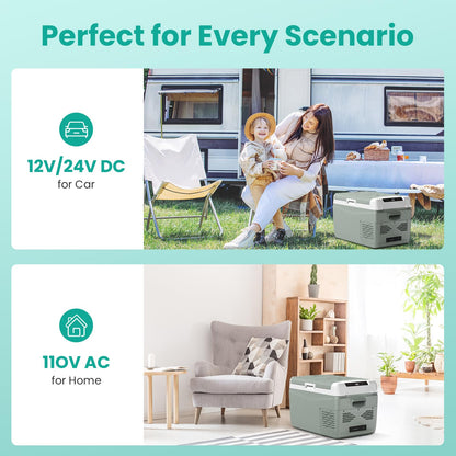 Alpicool Electric Cooler for Car Refrigerator 12 Volt Car Fridge 29 Quart Portable Freezer for Truck SUV RV Van Camper,Camping Boat Travel,-4~68°F (12V 240V, GC30)