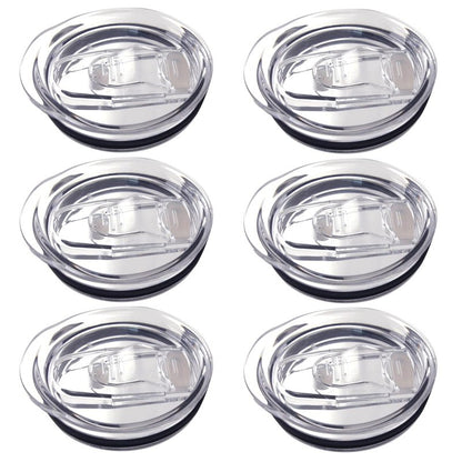 6 Pack 20 oz Skinny Tumbler Replacement Lids Plastic Splash Covers tops for 20 oz coffee cup lids Clear Cup Covers for 2.64 Inch Mouth Tumbler Cooler