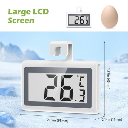 KeeKit Refrigerator Thermometer, Digital Fridge Thermometer with LCD Display, Freezer Temperature Gauge with ℃/℉ Switch, Frost Reminder for Home, Office, Kitchen & Restaurants – 2 Pack