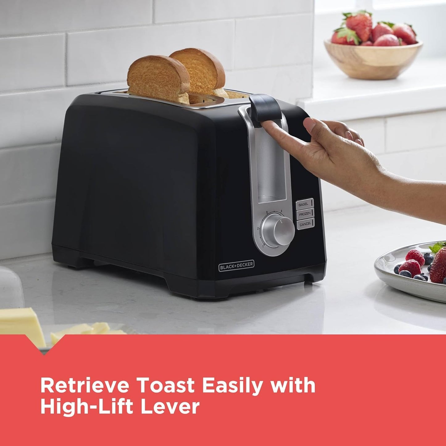 Skiennix 2-Slice Extra Wide Slot Toaster - Perfect for Bagels & Thick Bread, Stainless Steel Finish