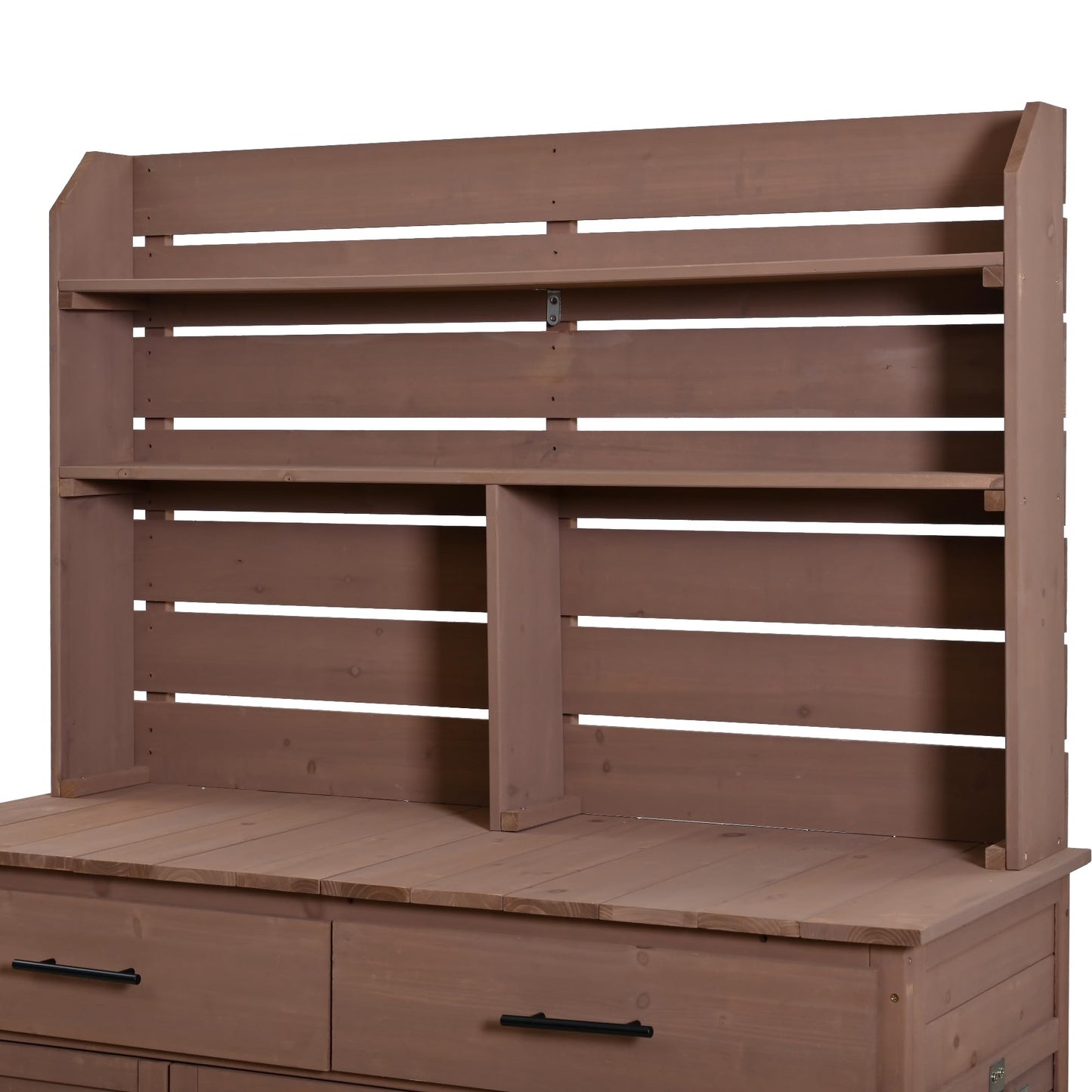 Outdoor Grill Cart with Storage Cabinet, Wood Outdoor Kitchen Island Prep Cart Grill Station for Food Prep and BBQ, Brown