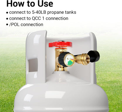 Propane Tank Gauge by [Brand Name] - Accurate Level Indicator for 5LB-40LB LP Tanks | 2 Pack for BBQ, RV, and More