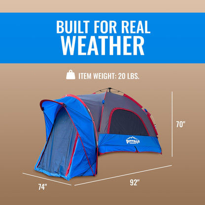 Pittman Outdoors Truck Bed Tent – EZ-UP Easy Assembly Truck Tent for Camping with Rain Fly, Extra Wide Entry, Oversize Air Mesh & Porch Cover – Premium Truck Bed Camp - 5.5 ft - 5.8 ft