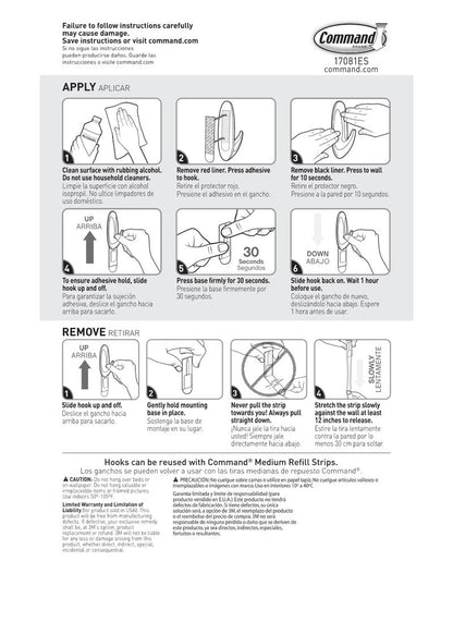 Command Medium Designer Hooks, 9 Hooks and 12 Strips, Damage-Free Hanging Wall Hook with Adhesive Strips, No Tools Great for Hanging, Organization and Storage, Holds up to 3 lb