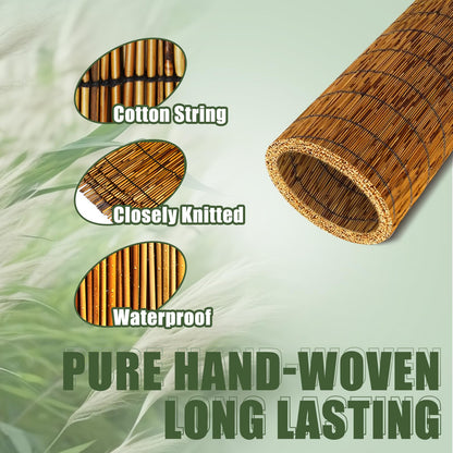 MOOKNAT Natural Reed Fence,6FT X 16.4FT Bamboo Fencing Privacy Reed Screening for Outdoor, Gallery, Restaurant, Hotel, Patio (Brown)