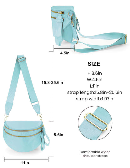 Spacious Nylon Crossbody Bag Bum Bag Handbags Wallets Purses Trendy Shoulder Bag for Women
