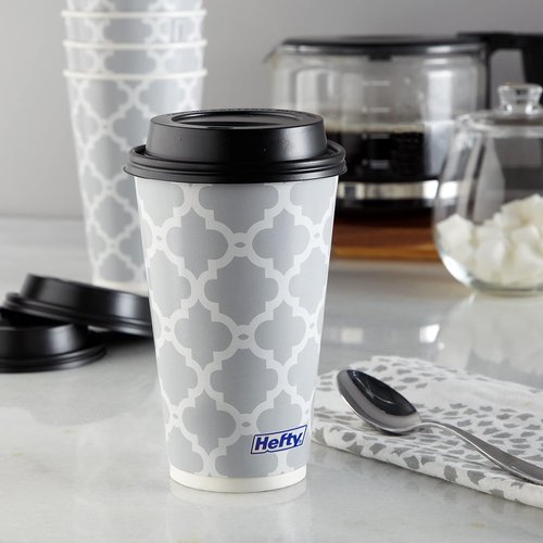 Hefty Disposable Hot Cups - 16 Ounce with Lids | 20 Count for Convenient Serving