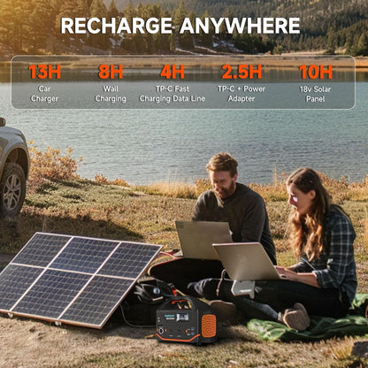 Portable Power Station 600W 293Wh Camping Lithium Battery, Portable Generator for Home Use Emergency Power Station Backup Travel Outdoor 100W PD & 110V Pure Sine Wave AC Outlet