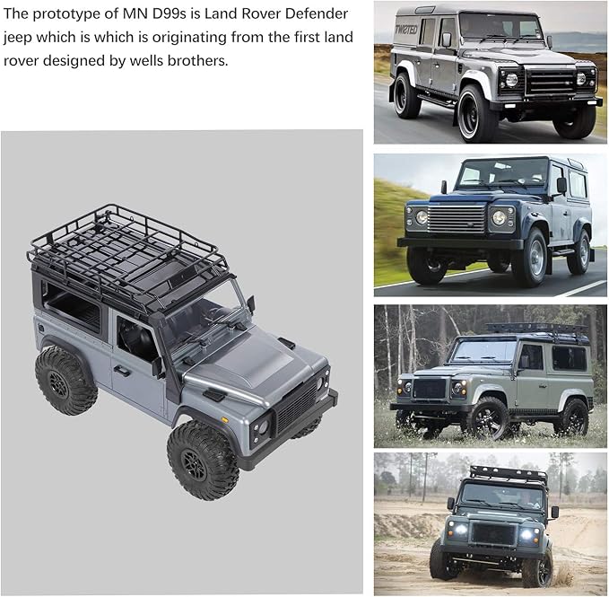 GoolRC MN 99s RC Car 1/12 Scale 4WD 2.4G Remote Control Car for and Adults RTR RC Crawler Off Road Truck for Land Rover Vehicle Models with 2 Batteries