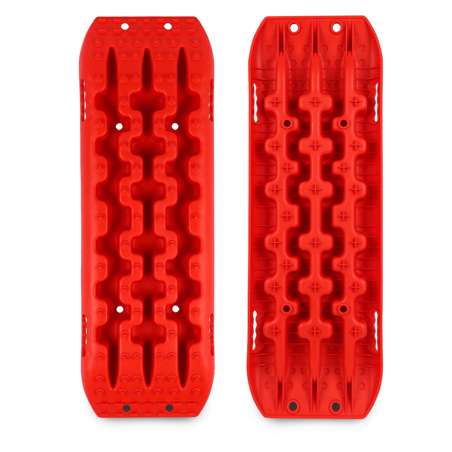 X-BULL New Recovery Traction Tracks Tire Ladder for Sand Snow Mud 4WD with Mounting Pin Set Adjustable (Red)